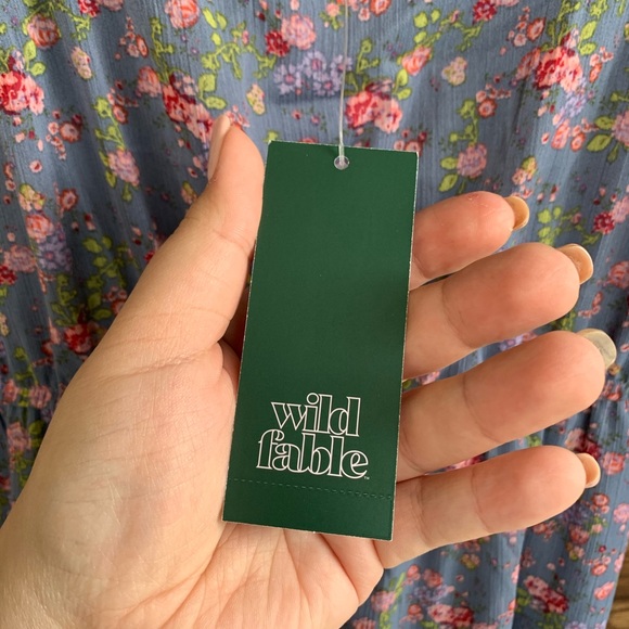 NWT Wild Fable purple floral tiered midi dress - Picture 11 of 12